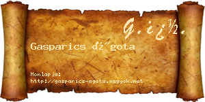 Gasparics Ágota névjegykártya